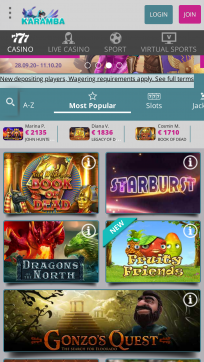 Karamba Homepage Mobile