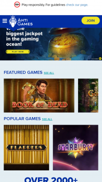 AHTI Games Homepage Mobile