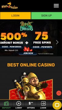 Slots7 Casino Homepage Mobile