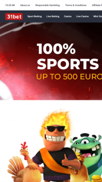 31bet Homepage Mobile