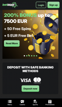 BetBlast Homepage Mobile