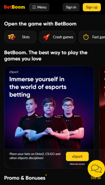 BetBoom Homepage Mobile