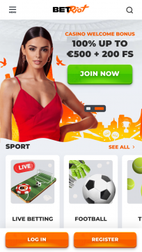 BetRiot Casino Homepage Mobile