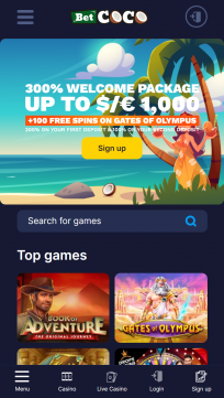 Betcoco Homepage Mobile