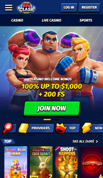 BigClash Casino Homepage Mobile