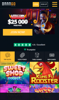 Brango Casino Homepage Mobile