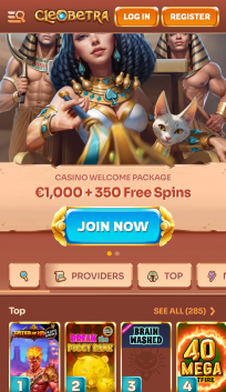 Cleobetra Casino Homepage Mobile