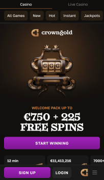 CrownGold Homepage Mobile