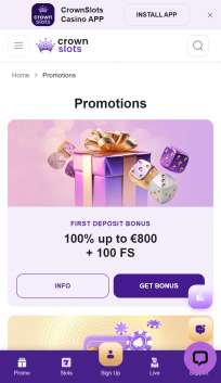 CrownSlots Homepage Mobile