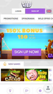 CryptoWild Homepage Mobile