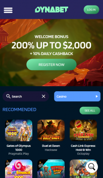 Dynabet Homepage Mobile