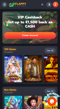 Flappy Casino Homepage Mobile
