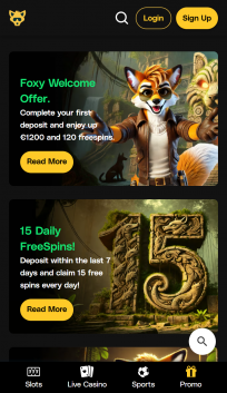 FoxyGold Homepage Mobile