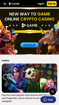 Gamb Homepage Mobile