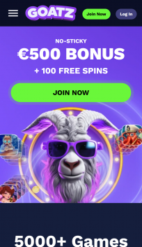 Goatz Casino Homepage Mobile