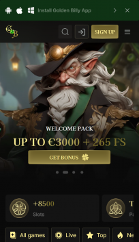 Golden Billy Casino Homepage Mobile