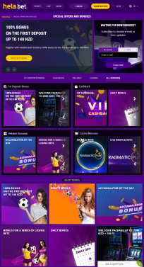 Helabet Homepage Mobile