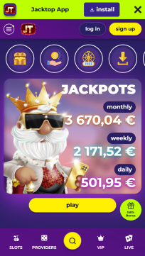 JackTop Casino Homepage Mobile
