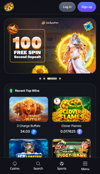 Jackpotter Casino Homepage Mobile