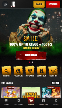 Jokery Casino Homepage Mobile