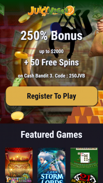 Juicy Vegas Casino Homepage Mobile