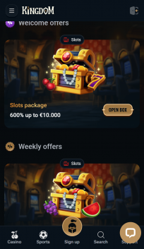 KingdomCasino Homepage Mobile