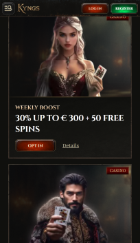 Kyngs Casino Homepage Mobile