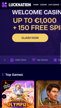LuckNation Casino Homepage Mobile