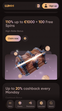 Ludios Casino Homepage Mobile