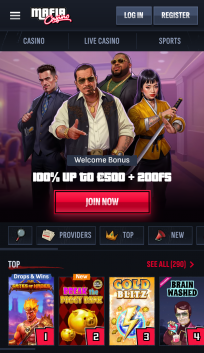 MafiaCasino Homepage Mobile