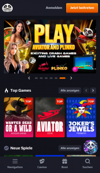 Panda.bet Homepage Mobile