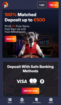 PuppyBet Homepage Mobile