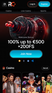 RevolutionCasino Homepage Mobile