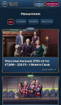 RichRoyal Casino Homepage Mobile