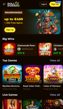 Rolldorado Homepage Mobile