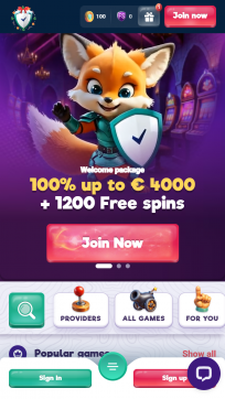 SafeCasino Homepage Mobile