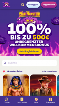 SlotMonster Homepage Mobile