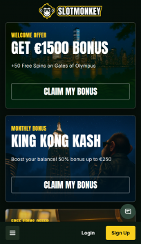 SlotMonkey Homepage Mobile