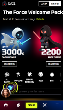 SlotsVader Homepage Mobile