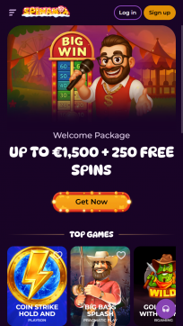 Spinania Casino Homepage Mobile