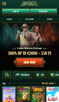 Spybet Homepage Mobile