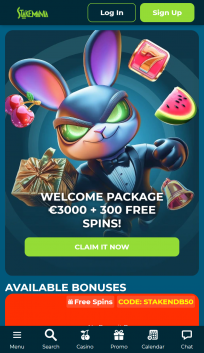 StakeMania Homepage Mobile