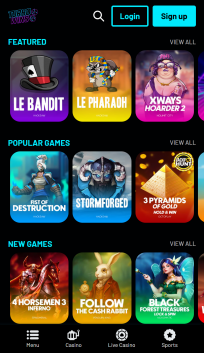 Turbo Wins Casino Homepage Mobile