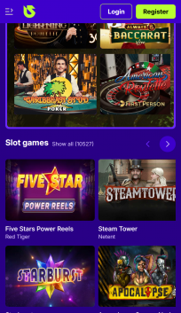 UpSpinz Casino Homepage Mobile