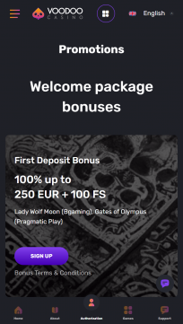Voodoo Casino Homepage Mobile