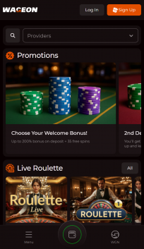 Wageon Casino Homepage Mobile