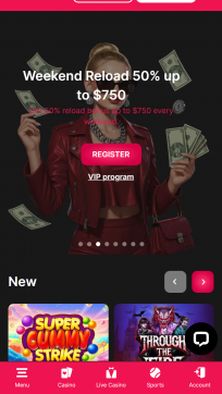 WinCashino Homepage Mobile