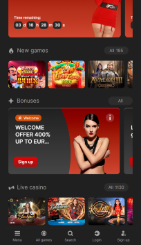 EpicSlots Casino Homepage Mobile