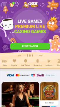 CookieCasino Homepage Mobile