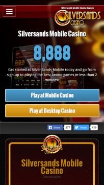 Silversands Casino Homepage Mobile
